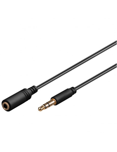 Kabelis Goobay Headphone and audio AUX extension cable, 3.5 mm, 3-pin,slim 97122