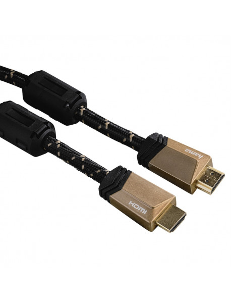 KABELIS HAMA Premium HDMI™ Cable with Ethernet, plug - plug, ferrite, metal, 3.0 m