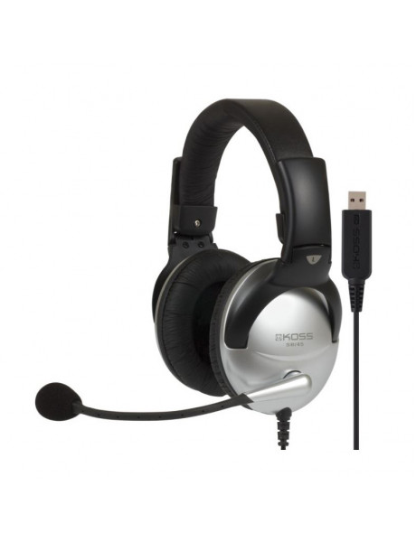 Ausinės Koss | SB45 USB | Gaming headphones | Wired | On-Ear | Microphone | Noise canceling | Silver