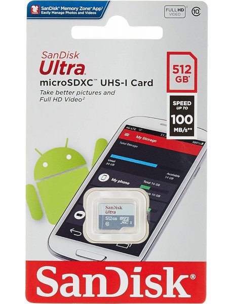 Atminties kortelė MICRO SDXC 512GB UHS-I SDSQUNR512G-GN3MN SANDISK