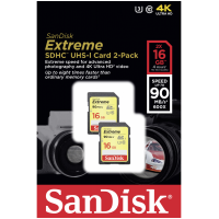 SanDisk Extreme SDHC Card 16GB 90MB/s Class 10 UHS-I SDSDXNE-016G-GNCI2