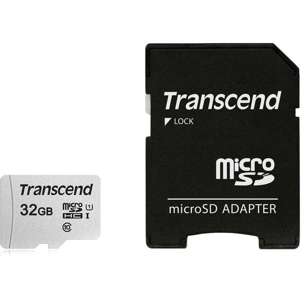 Atminties kortelė MEMORY MICRO SDHC 32GB W/ADAP C10 TS32GUSD300S-A TRANSCEND