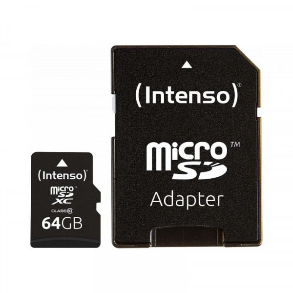 Atminties kortelė MEMORY MICRO SDXC 64GB C10 W/ADAPTER 3413490 INTENSO
