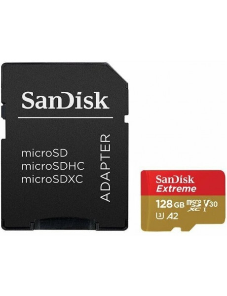 Atminties kortelė SANDISK Extreme 128GB microSDXC for Action Cams andDrones +