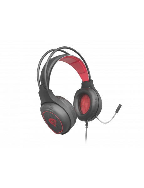 AUSINĖS GENESIS RADON 300 Gaming Headset, On-Ear, Wired, Microphone, Black/Red