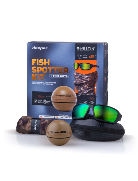 Žuvų stebėjimo rinkinys Deeper Fish Spotter Kit with Smart Sonar CHIRP+2, Westin W6 Sport 15 Sunglas