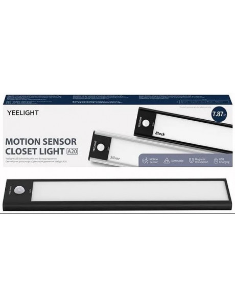 Šviestuvas Yeelight Night Light Motion sensor closet light A20, Rechargeable battery, 20cm, Black