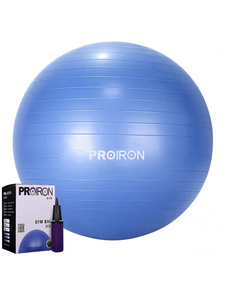 Kamuolys PROIRON Exercise Yoga Ball Balance Ball, Diameter: 75 cm, Thickness: 2 mm, Blue, PVC