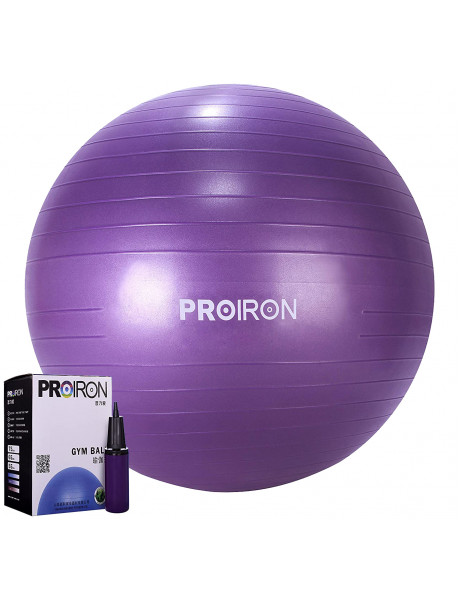 Kamuolys PROIRON Exercise Yoga Ball Balance Ball, Diameter: 65 cm, Thickness: 2 mm, Purple, PVC