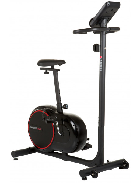  Dviratis treniruoklis Hammer Cardio 4.0 Fitness Bike Magnetic, 110 kg, Black/Red, LCD display