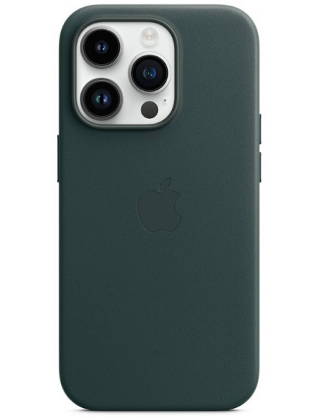 Dėklas iPhone 14 Pro Leather Case with MagSafe - Forest Green