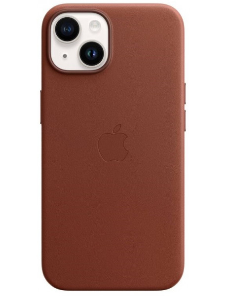 Dėklas iPhone 14 Leather Case with MagSafe - Umber