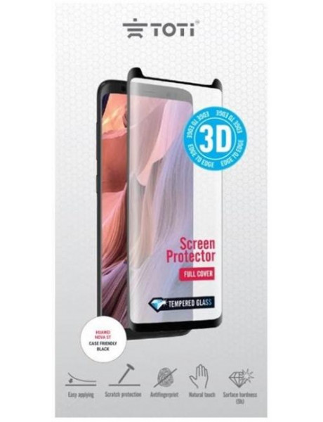 Toti TEMPERED glass 3D screen protector full coverfor Huawei Nova 5 T / Black