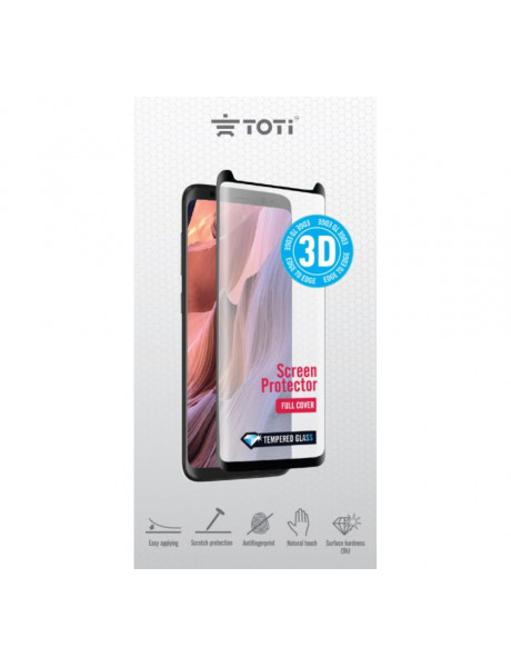 Toti TEMPERED glass 3D screen protector full cover for XIAOMI Redmi Note 9 Case Friendly / Black