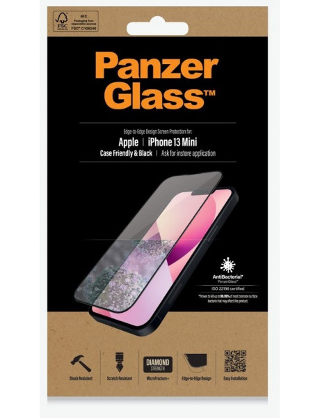 Apsauginis stiklas PREMIUM TEMPERED biometric glass screen protector full cover for iPhone 13 mini C