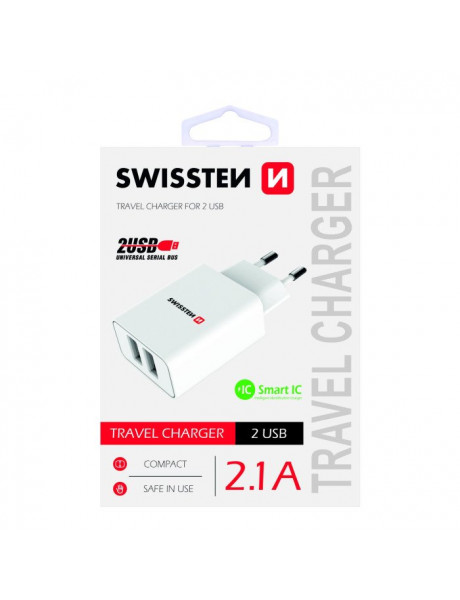 SWISSTEN PREMIUM
TRAVEL CHARGER USB
2.1? / 10.5W WHITE