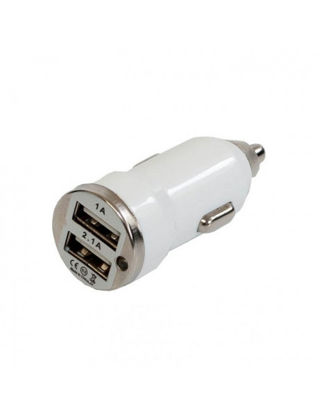 Automobilinis įkroviklis Toti Dual USB Car Charger with Micro USB cable / White T-CC21