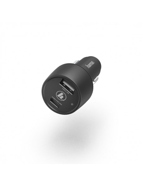 Car Charger, USB-C, Power Delivery (PD) / Qualcomm® + USB-A, 42 Watt, black