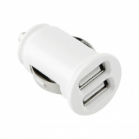 TOTI Dual USB Car Charger with Lightning non-MFI cable 1m 2.1A, White