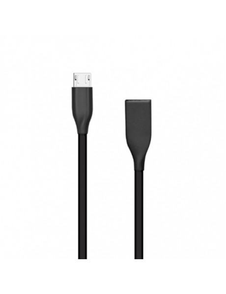 Silikoninis kabelis USB-Micro USB (juoda