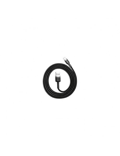 Kabelis Baseus Cafule Cable durable nylon cord USB / Lightning QC3.0 2.4A 1m Black-Gray