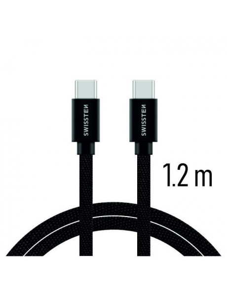 SWISSTEN TEXTILE UNIVERSAL QUICK CHARGE 3.1
USB-C TO USB-C DATA AND CHARGING CABLE 1.2M
BLACK