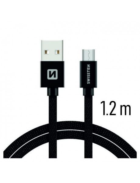 SWISSTEN TEXTILE QUICK
CHARGE UNIVERSAL MICRO
USB DATA AND CHARGING
CABLE 1.2M BLACK