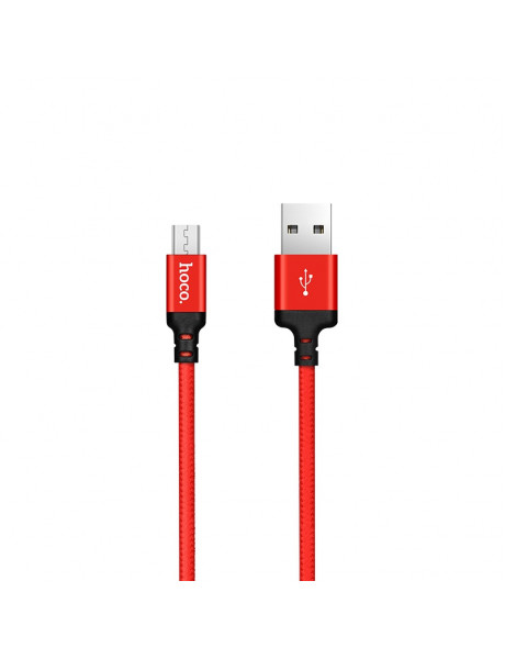 USB kabelis Hoco X14 microUSB raudonas-juodas 1.0m