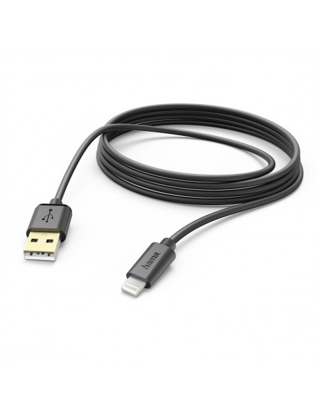Charging/Data Cable, Lightning, 3 m, black