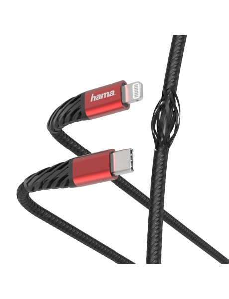 Fast charging/data cable, “Extreme”, USB-C - Lightning, 1.5 m, black/red