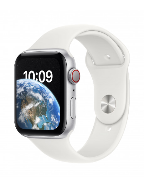 Išmanusis laikrodis Apple Watch SE GPS 44mm Silver Aluminium Case with White Sport Band - Regular