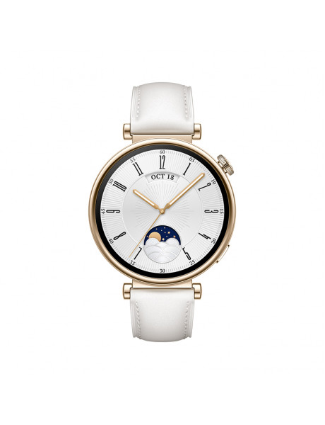 Išmanusis laikrodis Huawei Watch GT4 41mm Gold Stainless Strap Steel White Leather