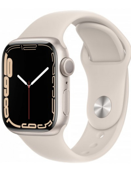 Išmanusis laikrodis Apple Watch Series 7 GPS, 41mm Starlight Aluminium Case with Starlight Sport Ban