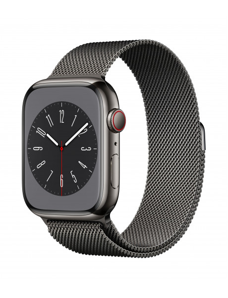 Išmanusis laikrodis Apple Watch Series 8 GPS + Cellular 41mm Graphite Stainless Steel Case with Graphite Milanese Loop
