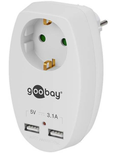 Adapteris Goobay 40885 16 A safety socket with 2 USB ports