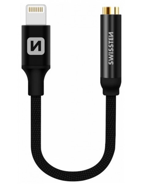 Laidas Swissten Lightning to Jack 3.5mm Audio Adapter for iPhone and iPad 15 cm Black
