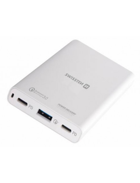 Įkroviklis Swissten Travel ChargerNotebooks and MacBook/ 60W / PD3.0 / QC3.0 /PPS / White