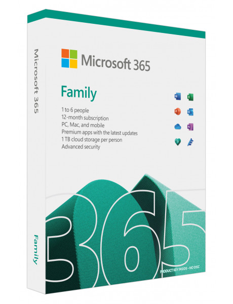 Programinė įranga MICROSOFT 365 FAMILY ENG P8 6GQ-01556 MS