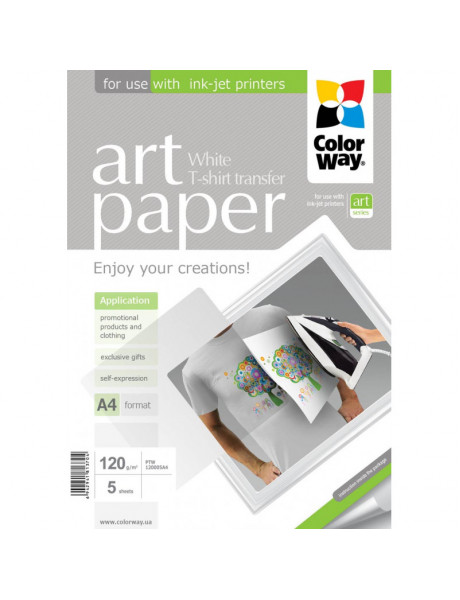 Fotopopierius ColorWay ART Photo Paper T-shirt transfer (white) A4 120 g/m²