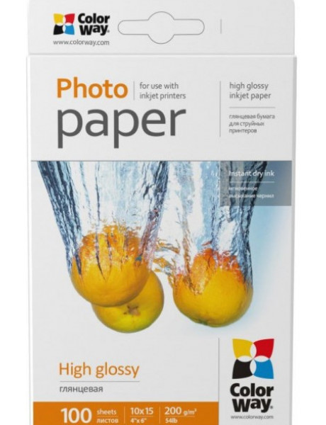 FOTOPOPIERIUS ColorWay High Glossy 100 sheets, 10x15, 200 g/m²