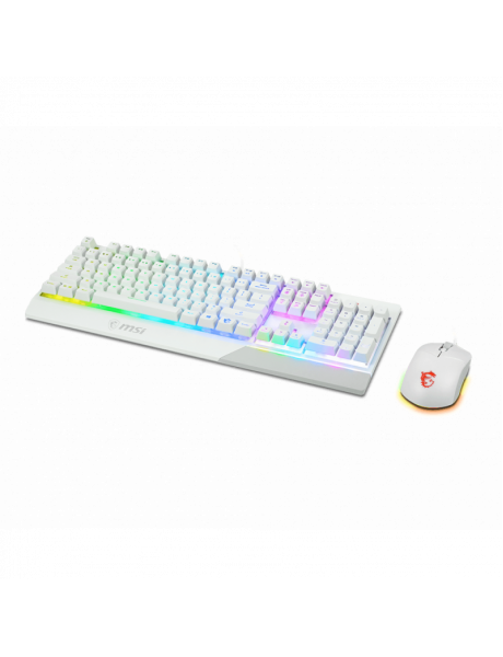 Klaviatūros ir pelės komplektas MSI Vigor GK30 COMBO WHITE Keyboard and Mouse Set Wired Mouse includ