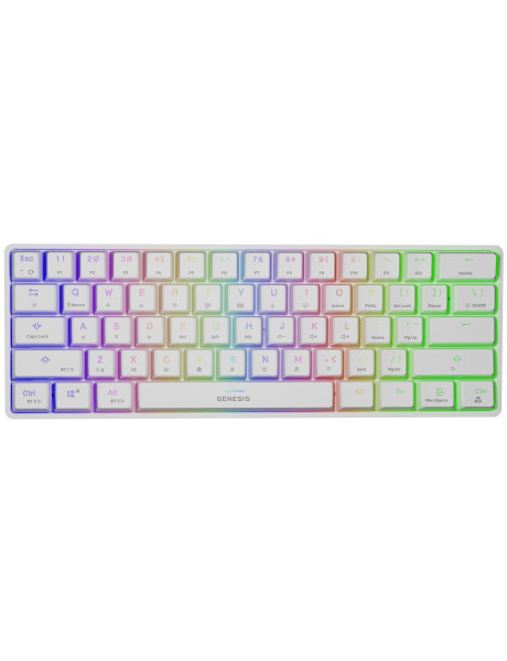 ŽAIDIMŲ KLAVIATŪRA Genesis THOR 660 RGB Gaming keyboard, RGB LED light, US, White, Wireless/Wired, W