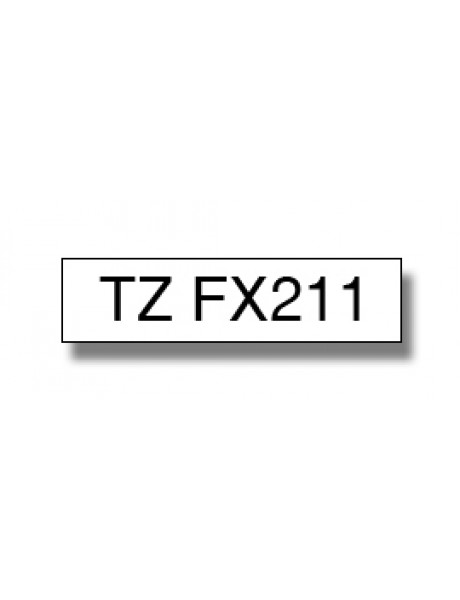 BROTHER TZEFX211 6 BLACK ON WHITE FLEX