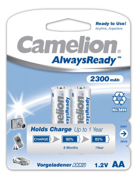 Camelion AA/HR6 2300 mAh AlwaysReady Rechargeable Batteries Ni-MH 2 pc(s)