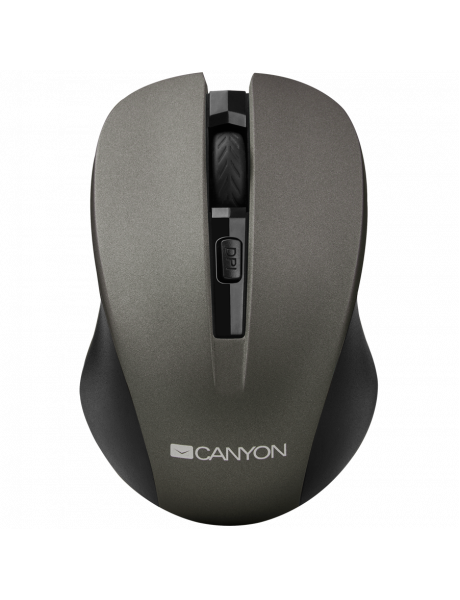 CNE-CMSW1G CANYON MW-1 2.4GHz wireless optical mouse with 4 buttons, DPI 800/1200/1600, Gray, 103.5*69.5*35mm, 0.06kg