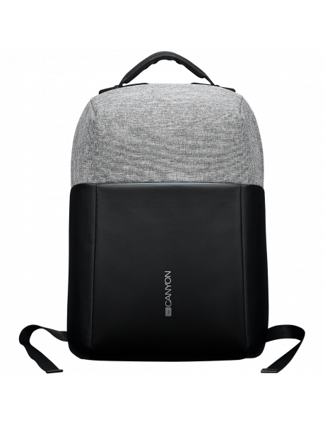 CNS-CBP5BG9 CANYON BP-G9, Anti-theft backpack for 15.6'' laptop, material 900D glued polyester and 600D polyester, black/dark gray, USB cable length0.6M, 400x210x480mm, 1kg,capacity 20L