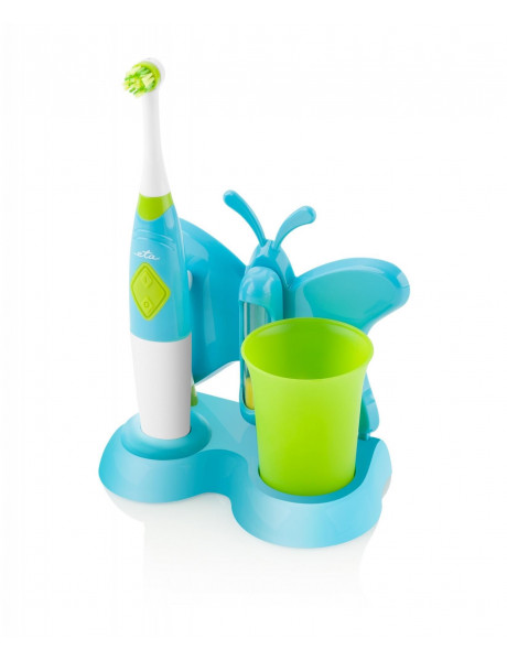 ETA | Toothbrush with water cup and holder | Sonetic  ETA129490080 | Battery operated | For kids | Number of brush heads included 2 | Number of teeth brushing modes 2 | Blue
