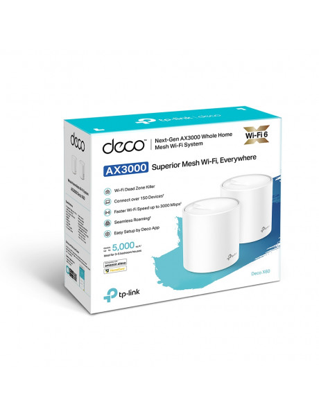 Wireless Router|TP-LINK|Wireless Router|2-pack|5400 Mbps|Mesh|IEEE 802.11a|IEEE 802.11n|IEEE 802.11ac|IEEE 802.11ax|2x10/100/1000M|DECOX60(2-PACK)