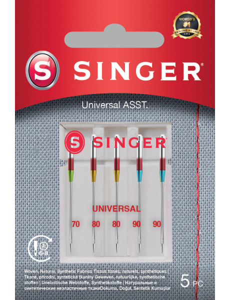 Singer | Universal Needle ASST 5PK for Woven Fabrics