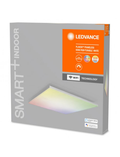 Ledvance SMART+ WiFi Planon Frameless Square RGBW 40W 110°  3000-6500K 600x600mm, White